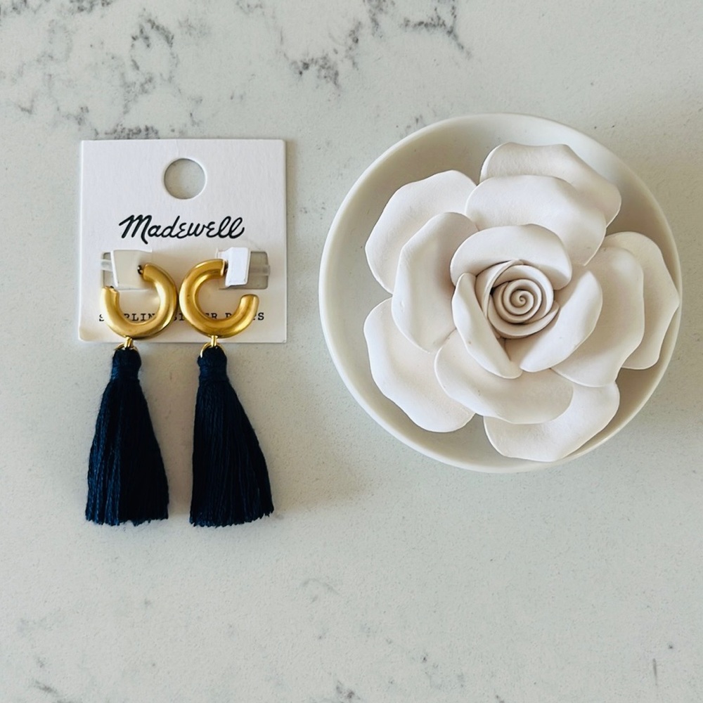 Madewell Lantern Navy blue Tassel Earrings - Picture 5 of 9